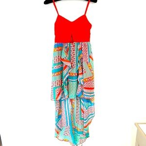 Multicolor High Low Dress